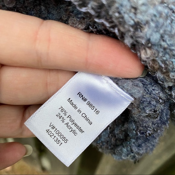 Coldwater Creek Ombré Cowl neck textured Sweater blue/ grey unique Gorge… - Picture 5 of 5